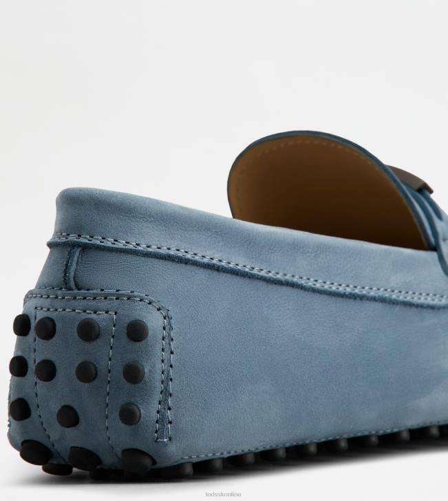 Tod\'s 8NXV723 svetlo modrá muži gommino vodičské topánky z nubuku