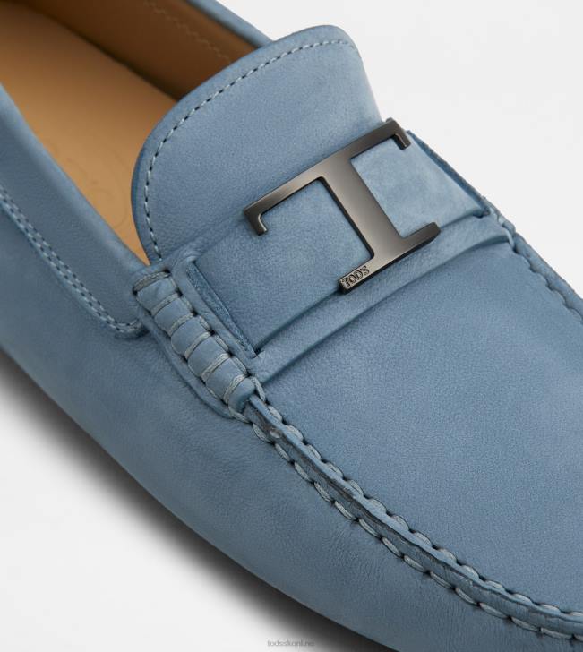 Tod\'s 8NXV723 svetlo modrá muži gommino vodičské topánky z nubuku