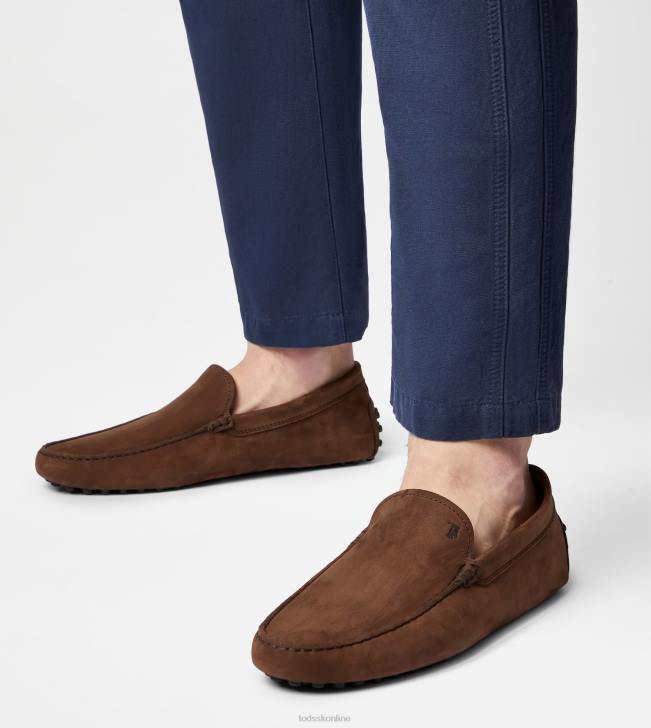 Tod\'s 8NXV724 hnedá muži gommino vodičské topánky z nubuku