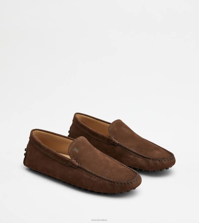 Tod\'s 8NXV724 hnedá muži gommino vodičské topánky z nubuku