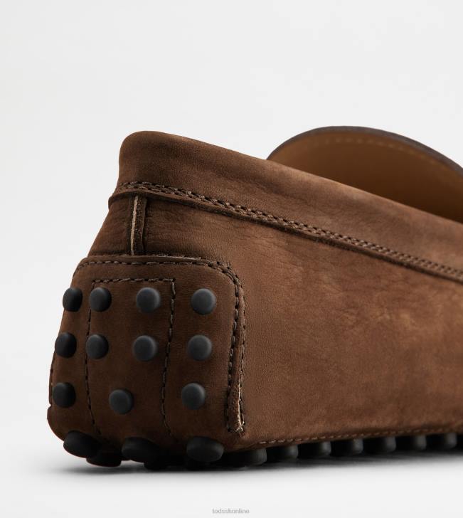 Tod\'s 8NXV724 hnedá muži gommino vodičské topánky z nubuku