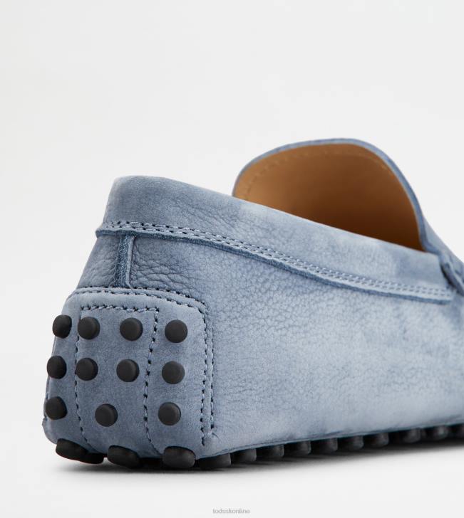 Tod\'s 8NXV726 svetlo modrá muži gommino vodičské topánky z nubuku