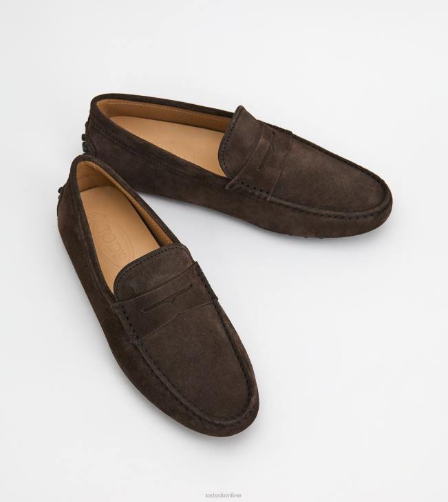 Tod\'s 8NXV734 hnedá muži gommino vodičské topánky zo semišu