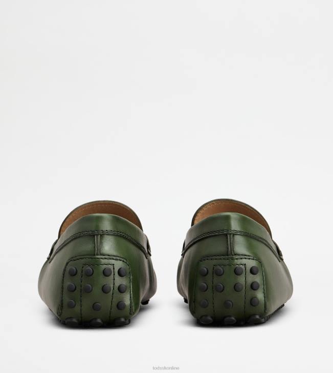 Tod\'s 8NXV736 zelená muži gommino vodičské topánky v koži