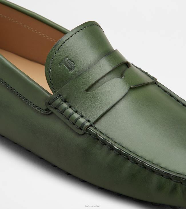 Tod\'s 8NXV736 zelená muži gommino vodičské topánky v koži