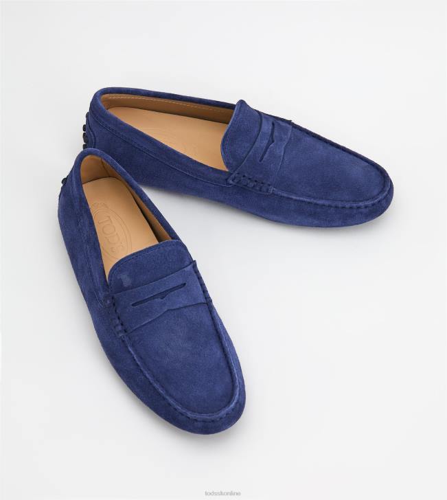 Tod\'s 8NXV737 Modrá muži gommino vodičské topánky zo semišu
