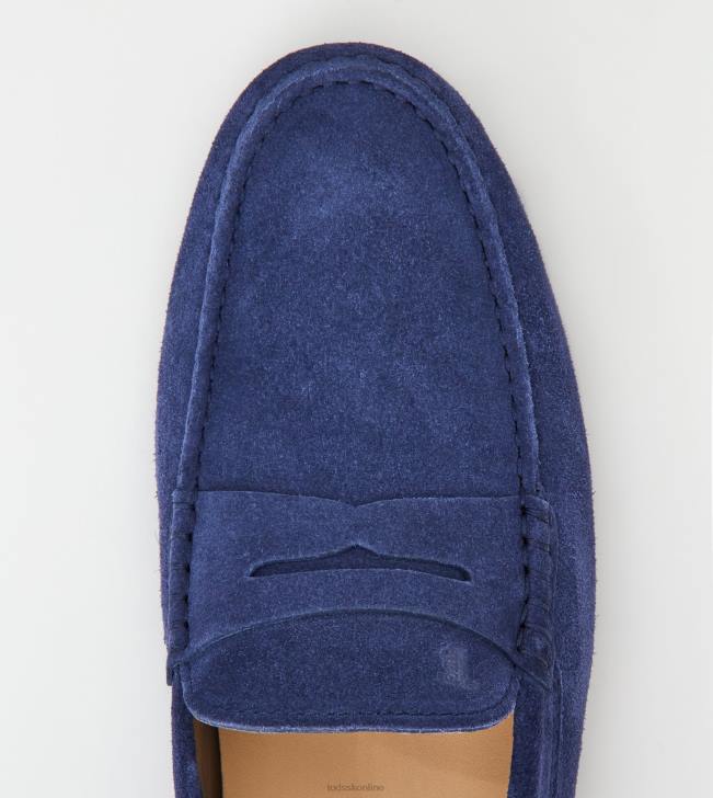 Tod\'s 8NXV737 Modrá muži gommino vodičské topánky zo semišu