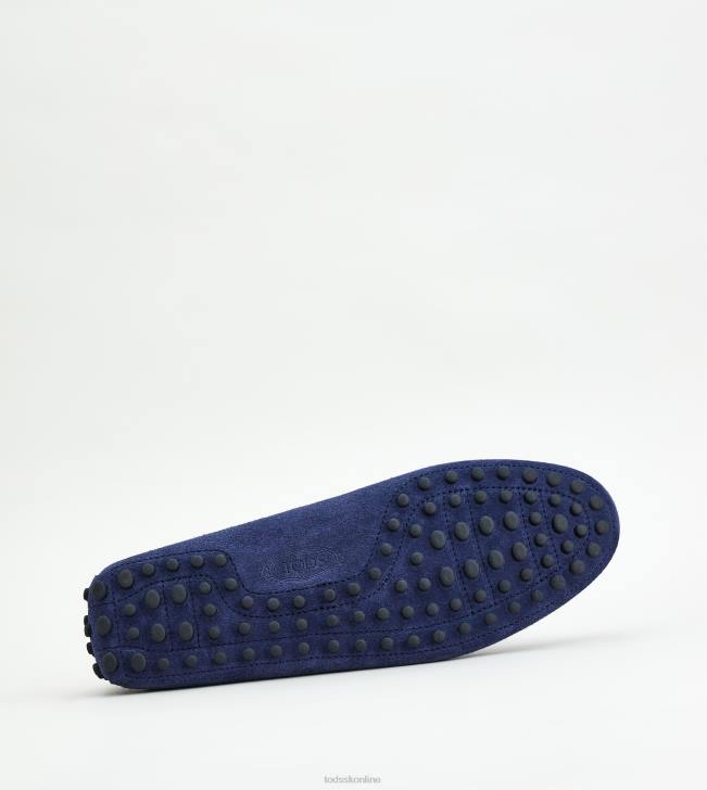 Tod\'s 8NXV737 Modrá muži gommino vodičské topánky zo semišu