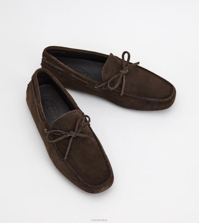 Tod\'s 8NXV742 hnedá muži gommino vodičské topánky zo semišu
