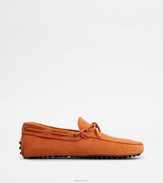 Tod's 8NXV743 oranžová muži gommino vodičské topánky z nubuku