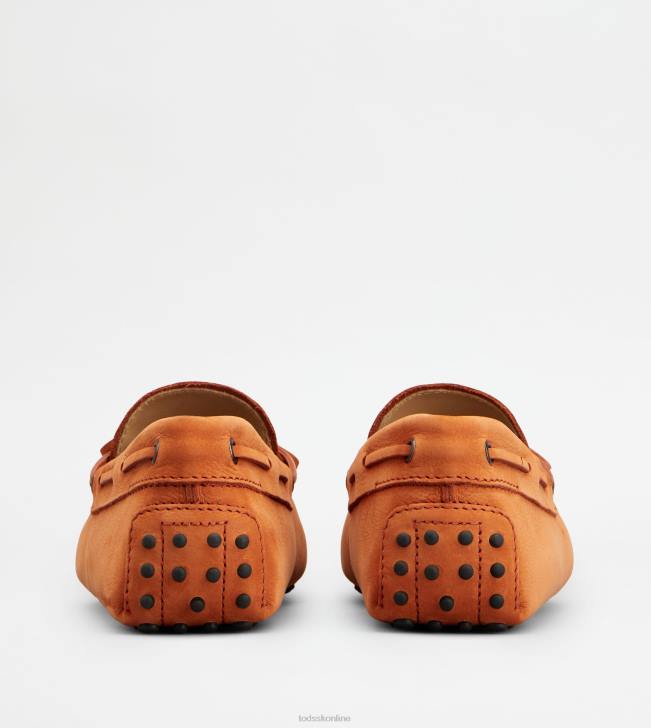 Tod\'s 8NXV743 oranžová muži gommino vodičské topánky z nubuku