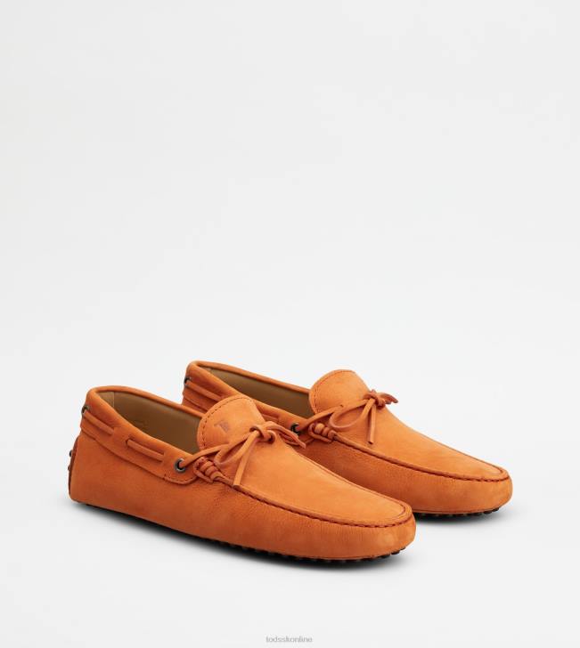 Tod\'s 8NXV743 oranžová muži gommino vodičské topánky z nubuku
