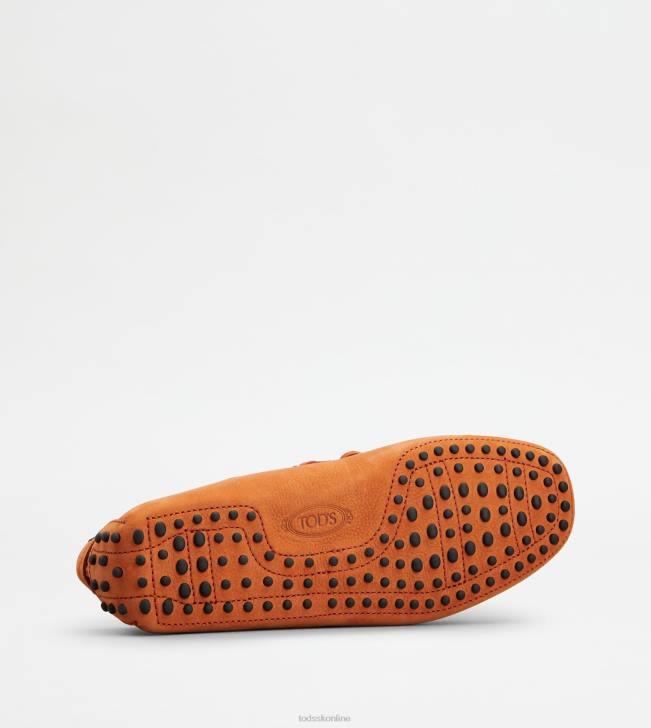 Tod\'s 8NXV743 oranžová muži gommino vodičské topánky z nubuku