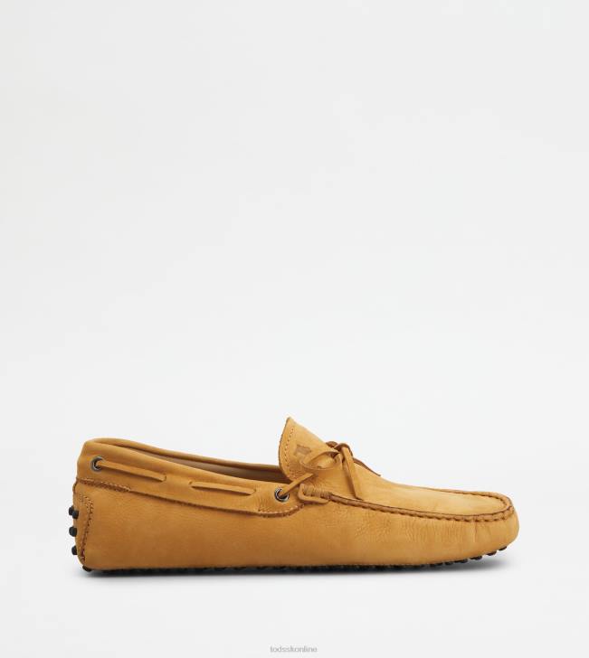 Tod's 8NXV744 žltá muži gommino vodičské topánky z nubuku