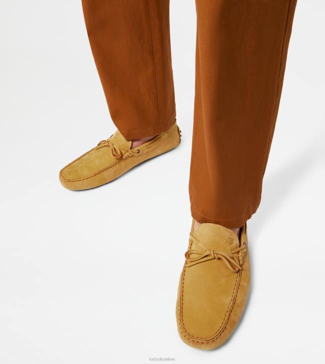 Tod\'s 8NXV744 žltá muži gommino vodičské topánky z nubuku