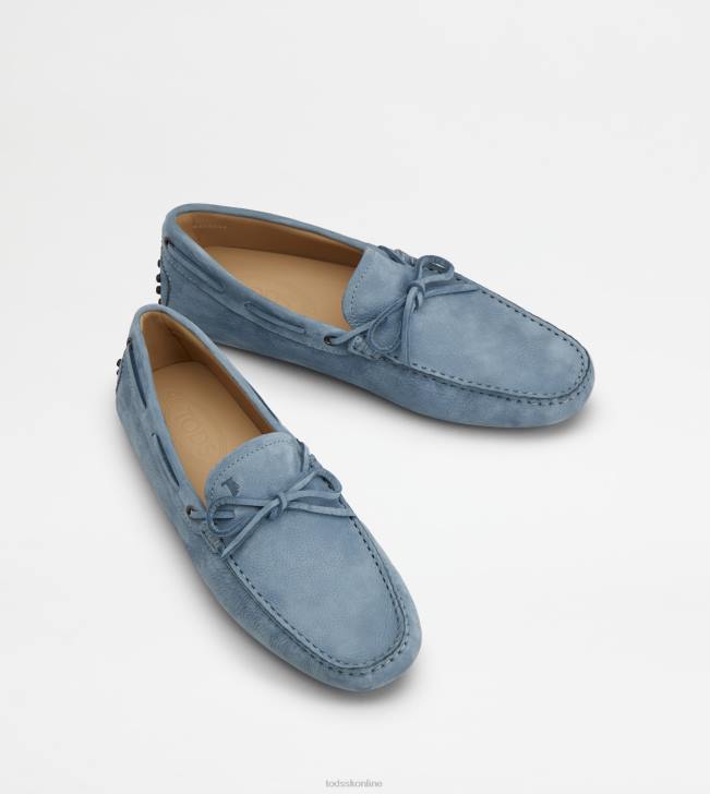 Tod\'s 8NXV746 svetlo modrá muži gommino vodičské topánky z nubuku