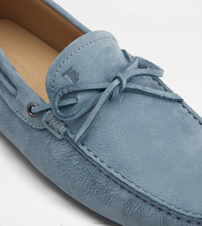 Tod\'s 8NXV746 svetlo modrá muži gommino vodičské topánky z nubuku
