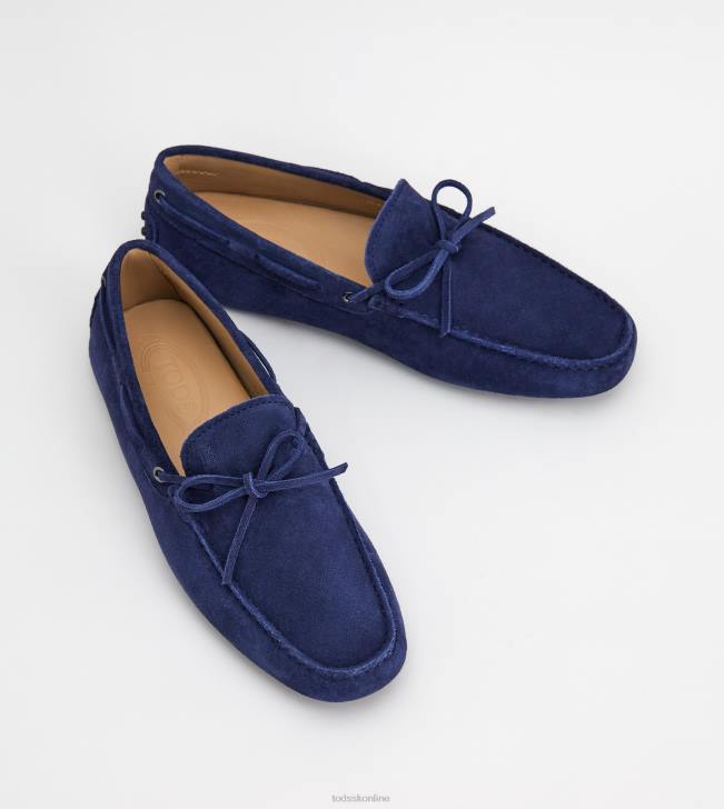 Tod\'s 8NXV748 Modrá muži gommino vodičské topánky zo semišu