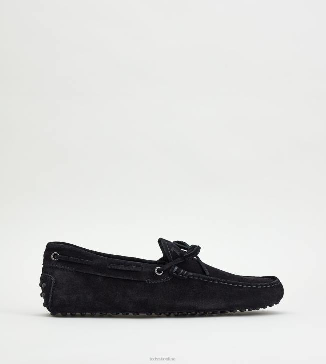 Tod's 8NXV749 čierna muži gommino vodičské topánky zo semišu
