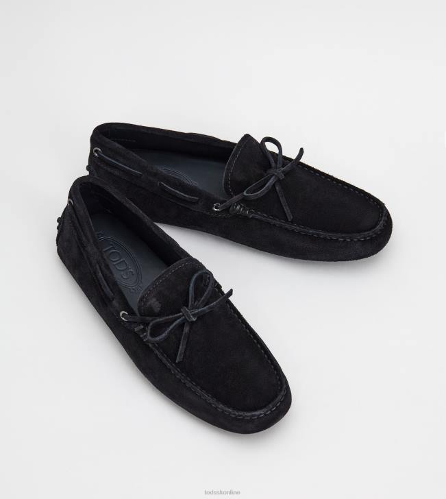 Tod\'s 8NXV749 čierna muži gommino vodičské topánky zo semišu