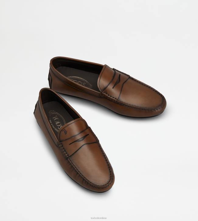 Tod\'s 8NXV754 hnedá muži mestské gommino vodičské topánky v koži