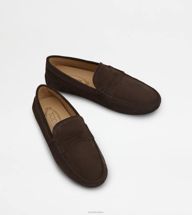 Tod\'s 8NXV755 hnedá muži mestské gommino vodičské topánky v semišovej úprave