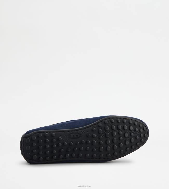 Tod\'s 8NXV756 Modrá muži mestské gommino vodičské topánky v semišovej úprave