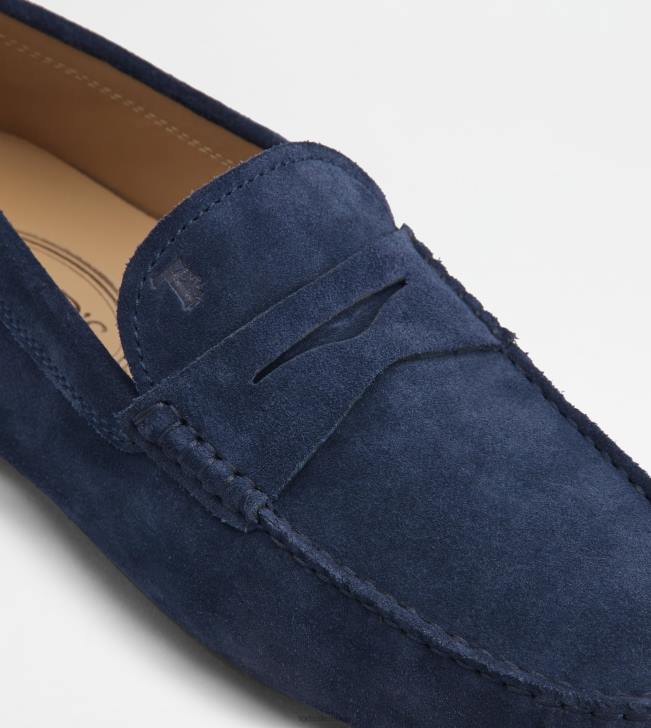 Tod\'s 8NXV756 Modrá muži mestské gommino vodičské topánky v semišovej úprave