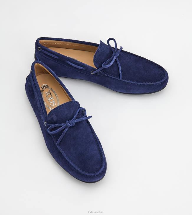 Tod\'s 8NXV758 Modrá muži mestské gommino vodičské topánky v semišovej úprave