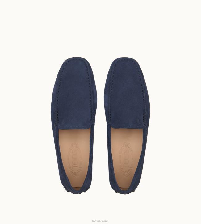 Tod\'s 8NXV761 Modrá muži gommino vodičské topánky zo semišu