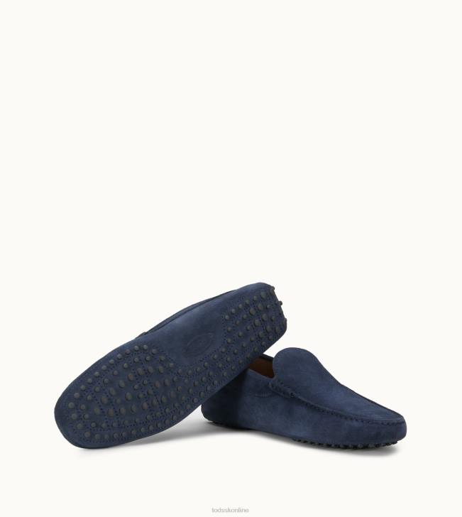 Tod\'s 8NXV761 Modrá muži gommino vodičské topánky zo semišu