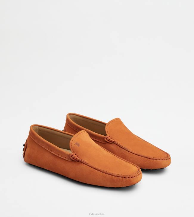 Tod\'s 8NXV765 oranžová muži gommino vodičské topánky z nubuku