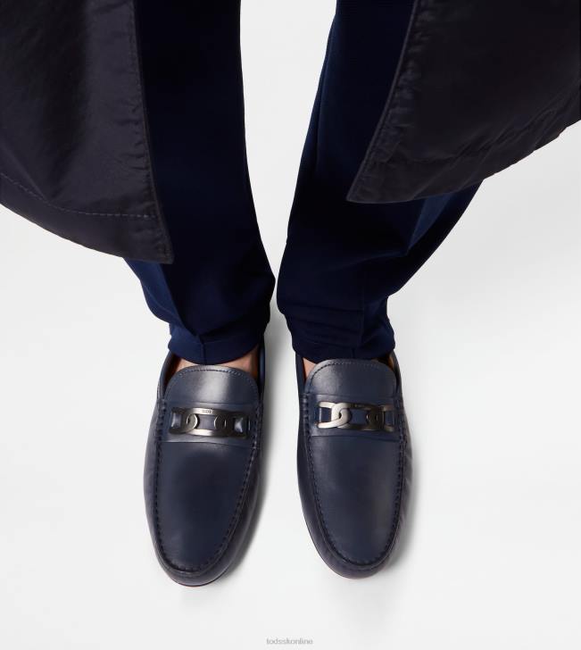 Tod\'s 8NXV766 Modrá muži mestské gommino vodičské topánky v koži