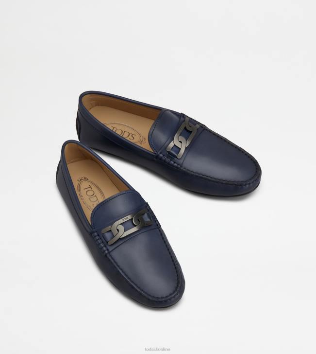 Tod\'s 8NXV766 Modrá muži mestské gommino vodičské topánky v koži