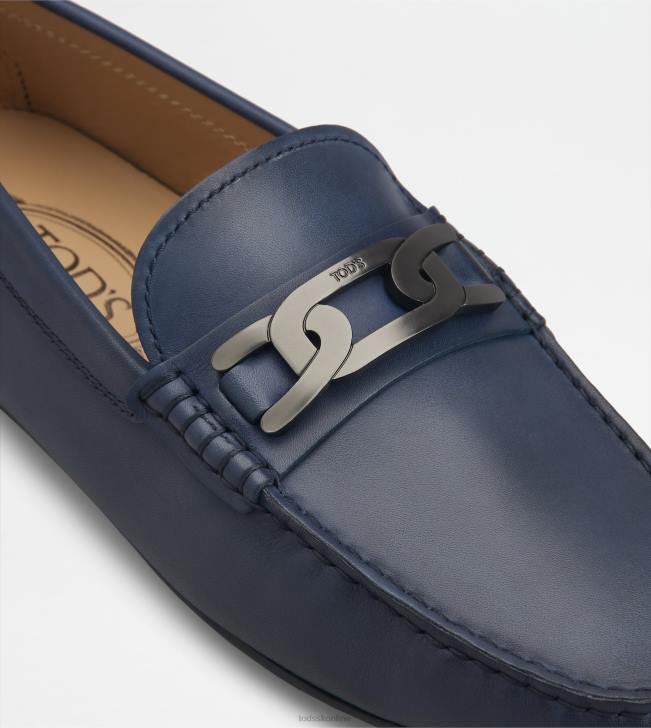 Tod\'s 8NXV766 Modrá muži mestské gommino vodičské topánky v koži