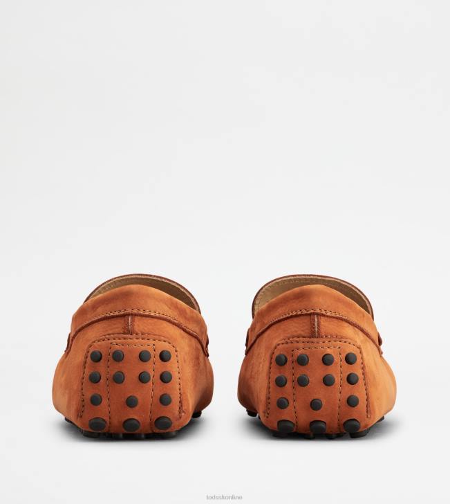 Tod\'s 8NXV776 oranžová muži gommino vodičské topánky z nubuku