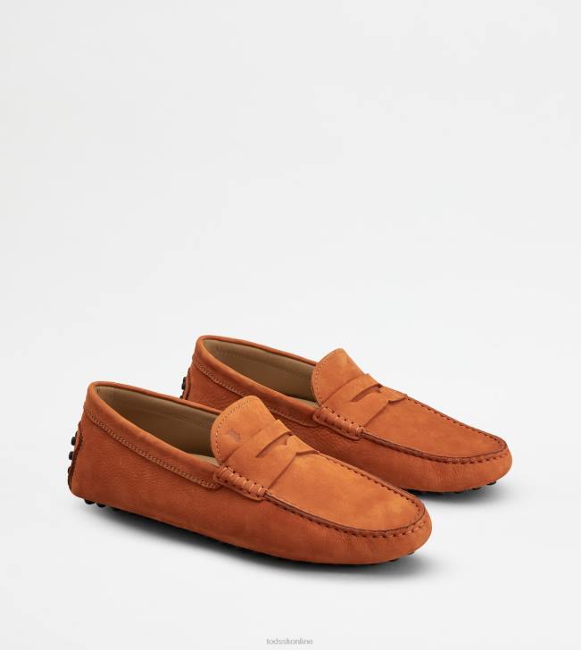 Tod\'s 8NXV776 oranžová muži gommino vodičské topánky z nubuku