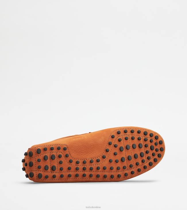 Tod\'s 8NXV776 oranžová muži gommino vodičské topánky z nubuku