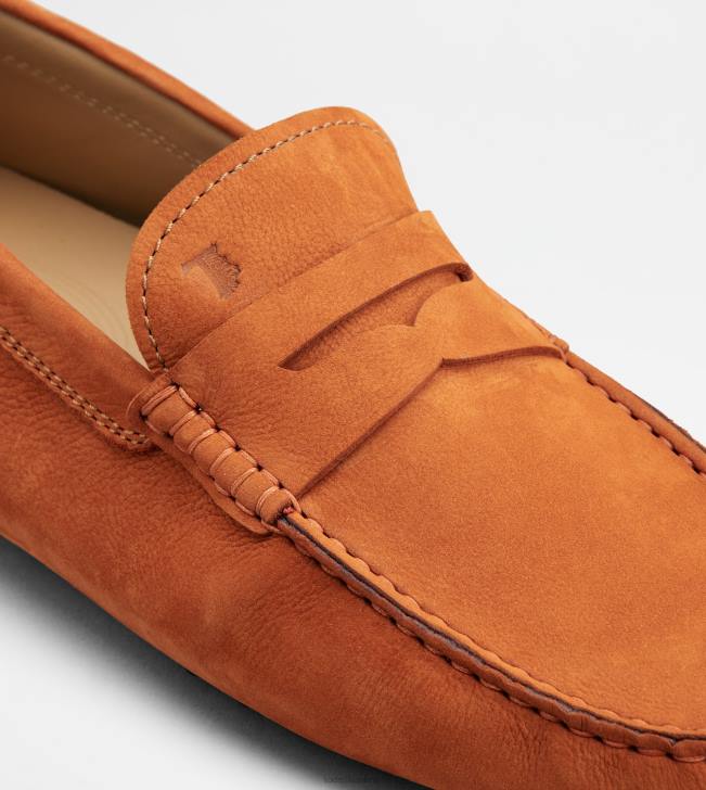 Tod\'s 8NXV776 oranžová muži gommino vodičské topánky z nubuku