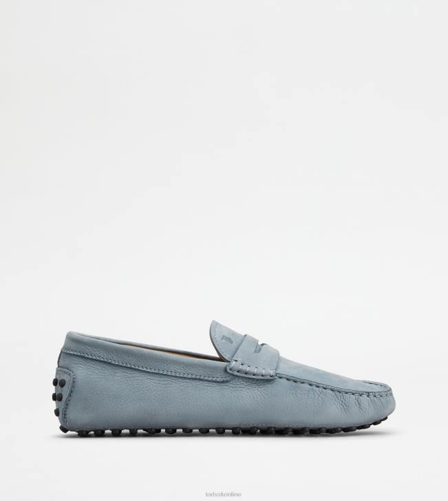 Tod's 8NXV777 svetlo modrá muži gommino vodičské topánky z nubuku
