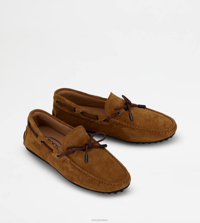 Tod\'s 8NXV779 hnedá muži mestské gommino vodičské topánky v semišovej úprave