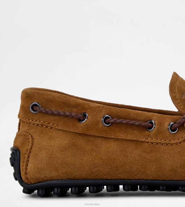 Tod\'s 8NXV779 hnedá muži mestské gommino vodičské topánky v semišovej úprave
