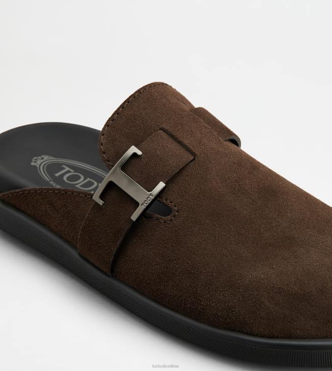 Tod\'s 8NXV919 hnedá muži t nadčasové mulice v semišovej úprave