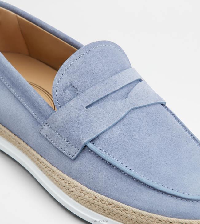 Tod\'s 8NXV641 svetlo modrá muži mokasíny v semišu
