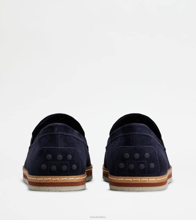 Tod\'s 8NXV642 Modrá muži mokasíny v semišu
