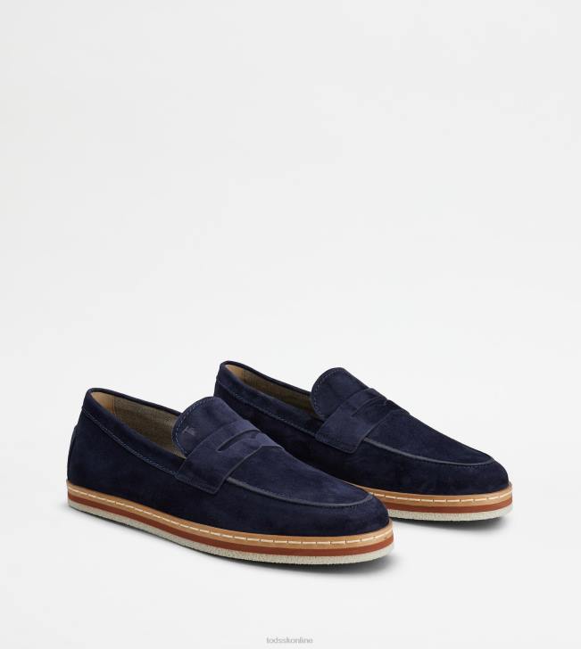 Tod\'s 8NXV642 Modrá muži mokasíny v semišu