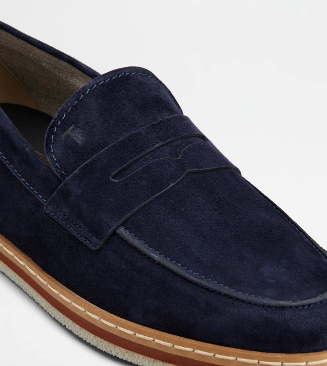 Tod\'s 8NXV642 Modrá muži mokasíny v semišu