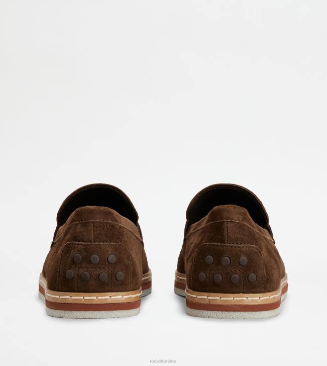 Tod\'s 8NXV643 hnedá muži mokasíny v semišu