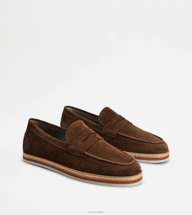 Tod\'s 8NXV643 hnedá muži mokasíny v semišu