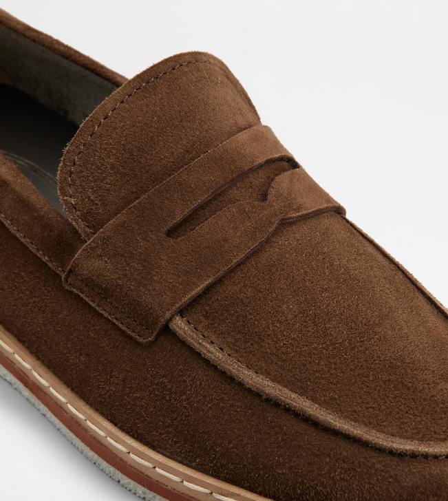 Tod\'s 8NXV643 hnedá muži mokasíny v semišu